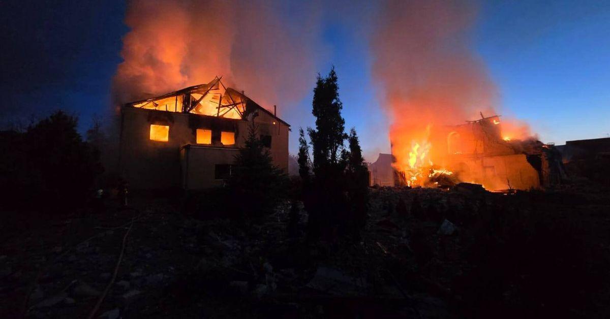 Russian occupiers hit a residential area in Kharkiv: fires broke ou...