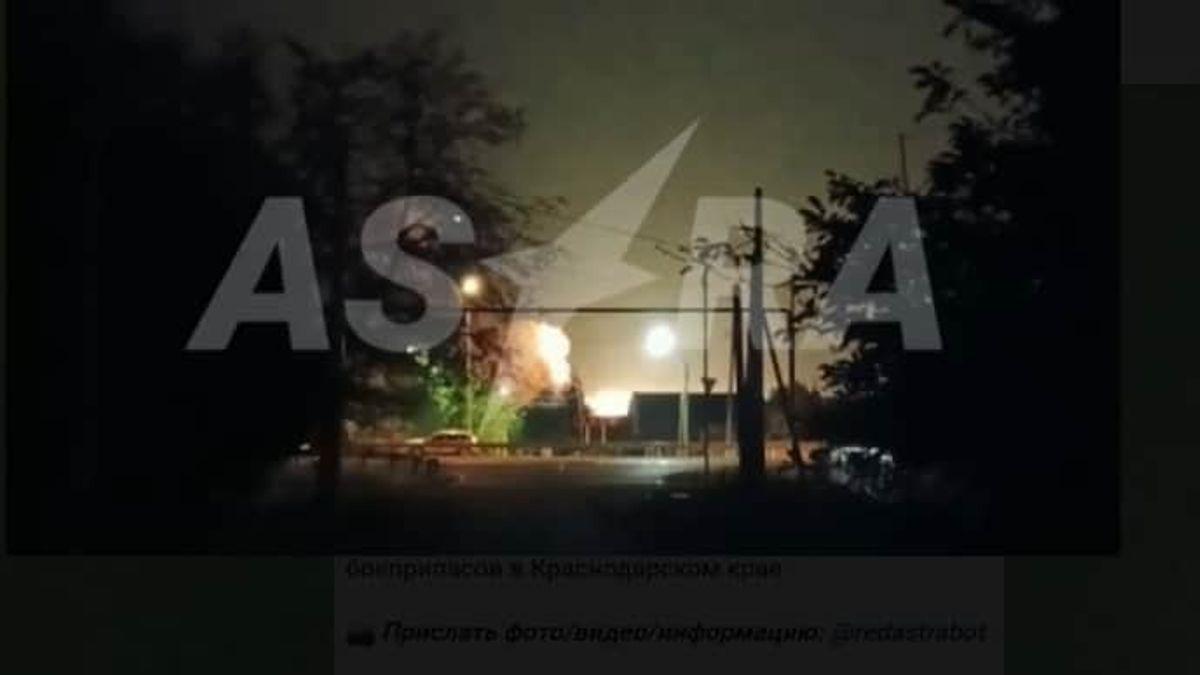 Ammunition depots on fire in Russia following drone attacks – video...